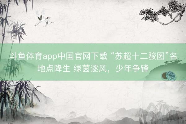 斗鱼体育app中国官网下载 “苏超十二骏图”名地点降生 绿茵逐风，少年争锋