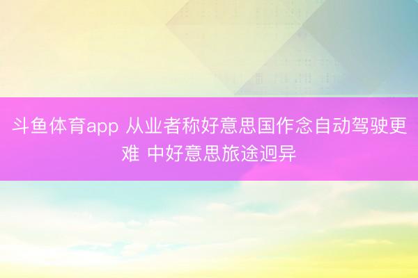 斗鱼体育app 从业者称好意思国作念自动驾驶更难 中好意思旅途迥异