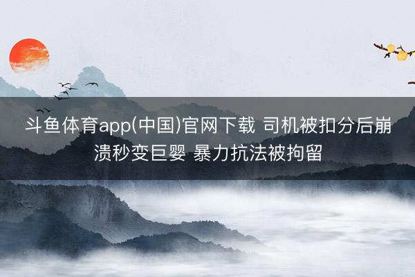 斗鱼体育app(中国)官网下载 司机被扣分后崩溃秒变巨婴 暴力抗法被拘留