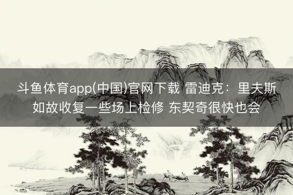 斗鱼体育app(中国)官网下载 雷迪克：里夫斯如故收复一些场上检修 东契奇很快也会
