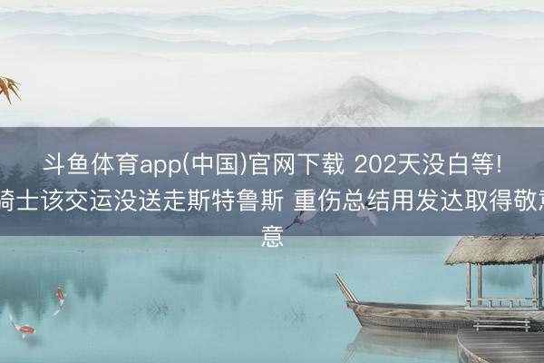 斗鱼体育app(中国)官网下载 202天没白等! 骑士该交运没送走斯特鲁斯 重伤总结用发达取得敬意